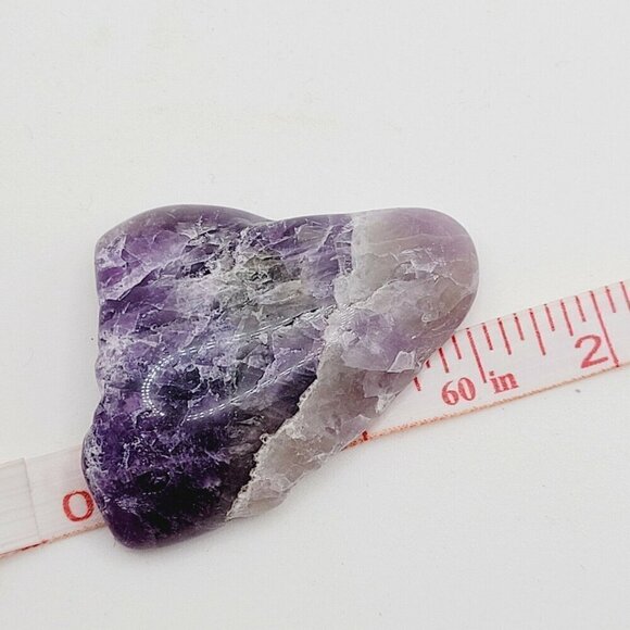 Amethyst Tumbled Stone Flat Back Triangular Great For Beaded Cabochon Striations - Picture 4 of 5